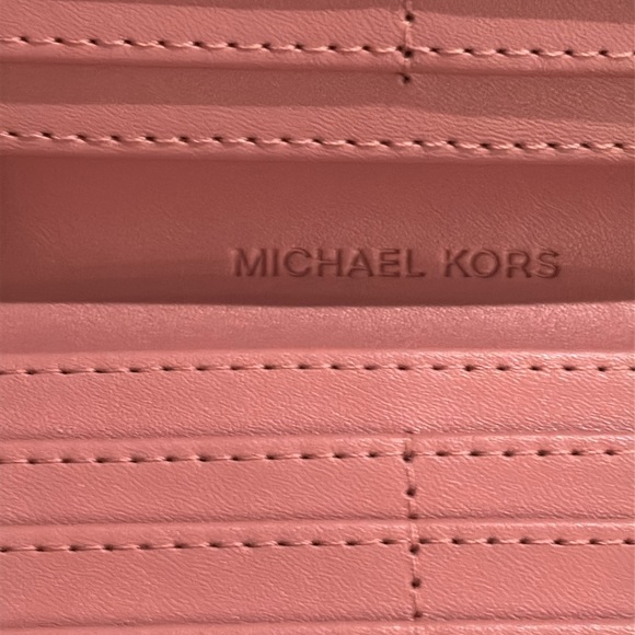 NWT MICHAEL KORS Reed Large Pebbled Leather Snap Wallet - Primrose (pink) - Picture 9 of 11